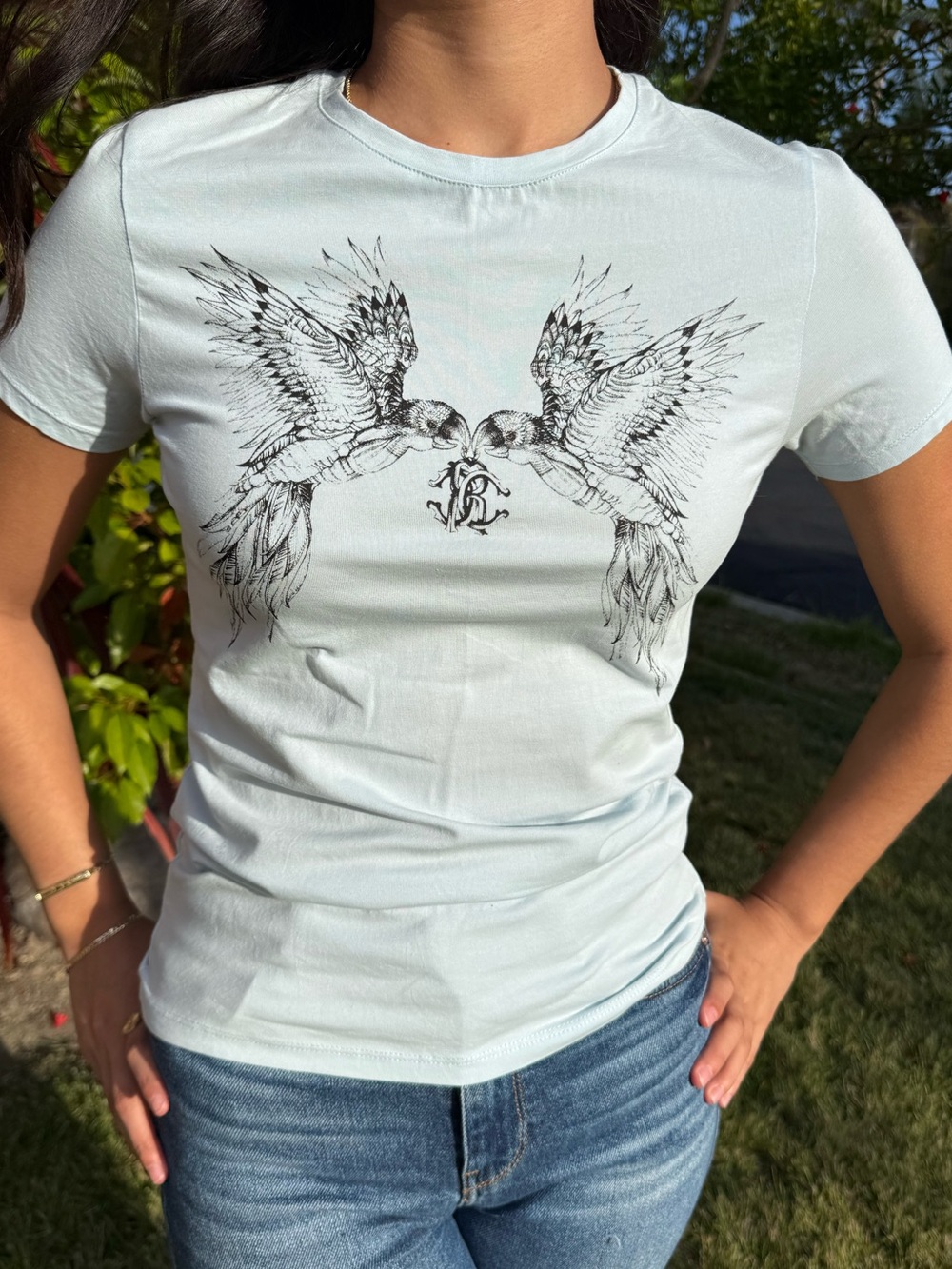 Roberto Cavalli Graphic T-Shirt – Y2K Aesthetic Designer Streetwear size S